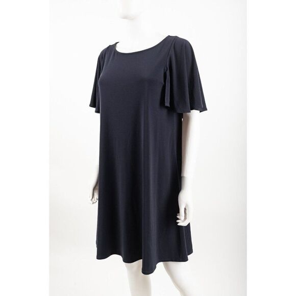 Calvin Klein Womens Swing Flowy Dress Sz 6 Navy Blue Short sleeved - Picture 3 of 6